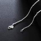 BAYTTLING New 16/18/20/22/24 Inch 925 Sterling Silver 2MM Twisted Rope Chain Necklace For Woman Man Fashion Wedding