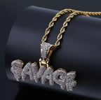 Hip Hop Rock Rapper Blessing Alphabet Pendant Necklace for Personality Men Fashion Street Trend Jewelry Accessories Gift