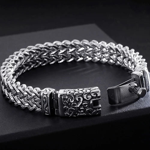 Gothic Men's Skull Head Bracelets Stainless Steel Ghost Chain Man Bracelet Punk Rock Skeleton Jewelry Gifts For