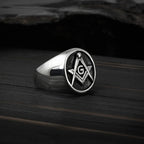 Freeshipping Vintage Rings For Men Punk Fashion Jewelry Retro Golden Masonic Freemasonry Male Finger Ring Biker Club