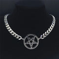 Pentagram Cuban Chain Necklace — Stainless