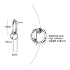 Silver Paperclip Hoop Earrings — Stainless Steel