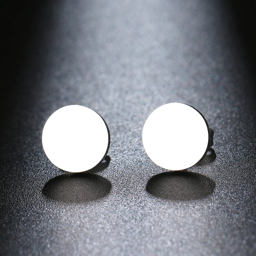 Stainless Steel Earrings Minimalist Round Fashion Stud Earrings Classic Simple Earrings For Women 2022 Jewelry Wedding