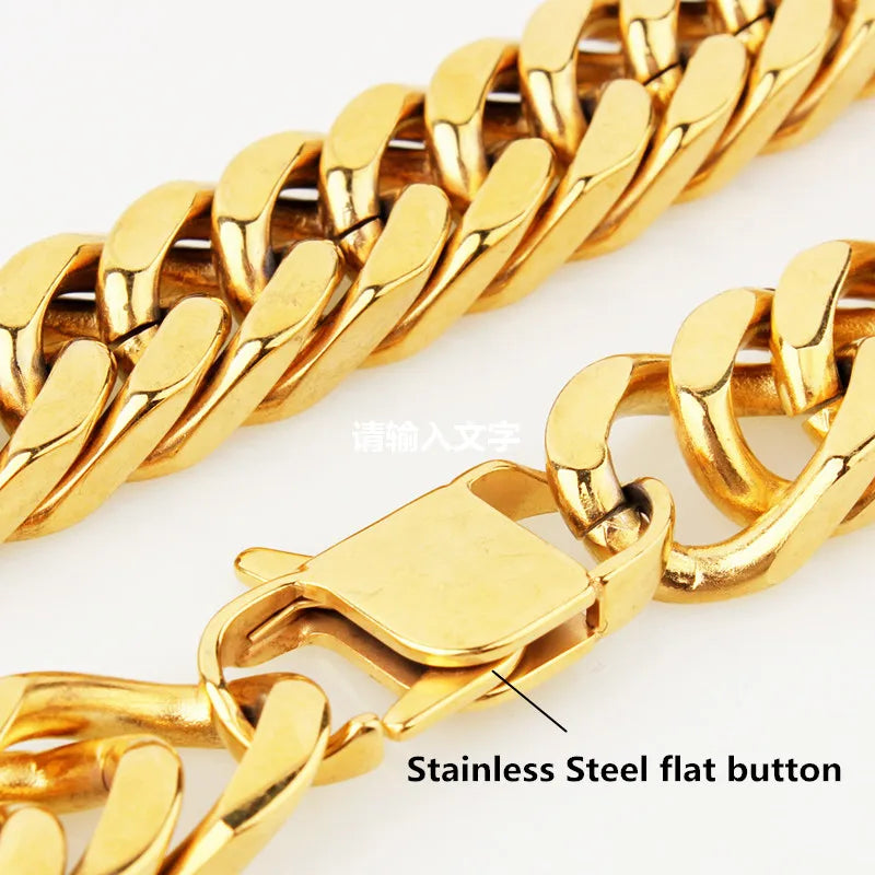 Heavy Curb Cuban Link Chain — Two-Tone