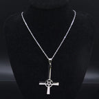 Inverted Cross Occult Pendant Necklace
