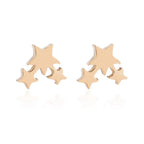 Punk Open Star Stud Earrings Everyday Wear — Stainless Steel
