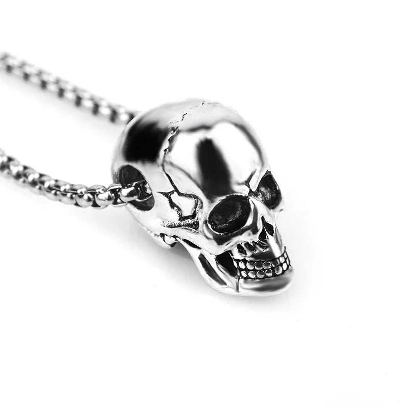 Horror Skull Head Pendant Men's Necklace New Fashion Sliding Metal Pendant Accessories Party Jewelry