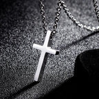 Minimalist Cross Pendant Necklace — Silver