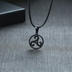 Triskelion Triple Spiral Pendant — Stainless
