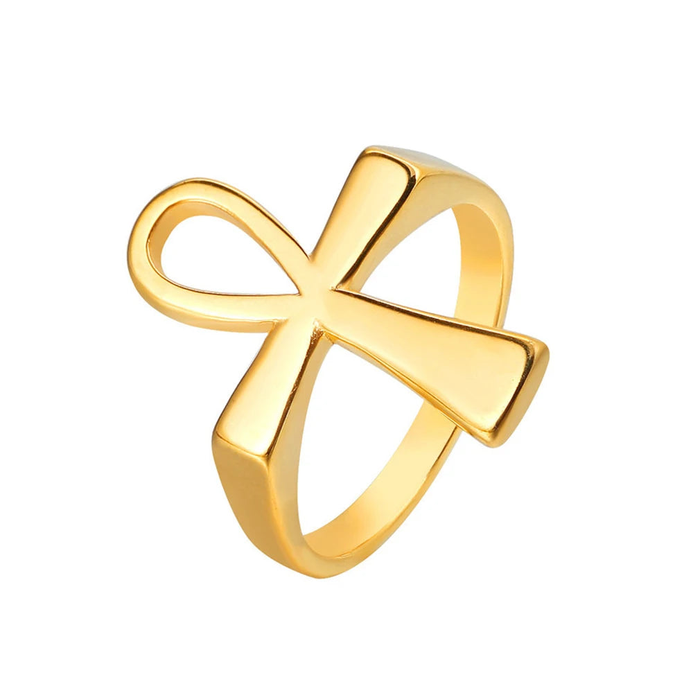 Anubis Cross Ring for Men — Pharaoh Guardian, Stainless Steel