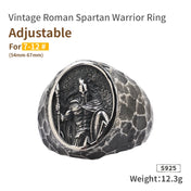 Spartan Silver-Tone Ring — Warrior Relief Open Band