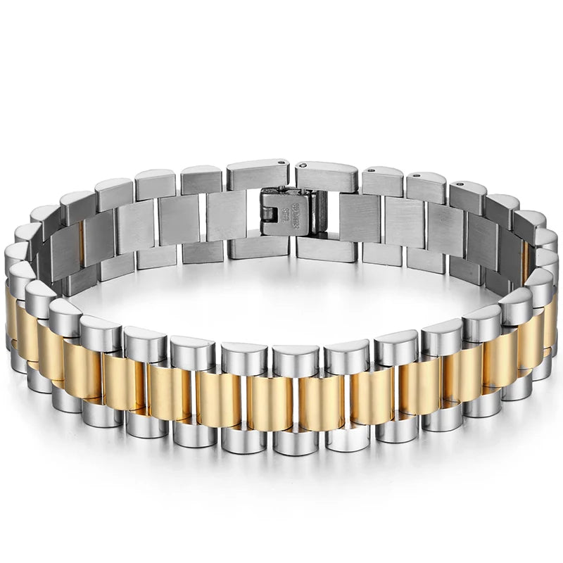 316L Stainless Steel Bracelet For Man Women 15MM Wide Link Watch Chain Men's Bracelets Necklaces Mannen Armband Hand