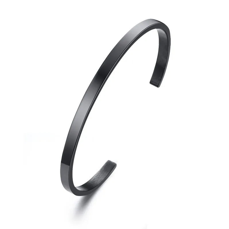 Cross Cuff Bangle Bracelet — Stainless Steel