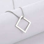 My Shape Punk Triangle Square Stacking Necklaces for Men Stainless Steel Geometric Pendant Necklace Fashion Male Hip Hop Jewelry