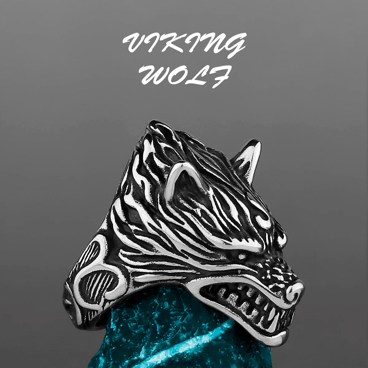 Nordic Viking Stainless Steel Ring Anchor Compass Tree of Life Viking Rune Wolf Men and Women Ring Jewelry Factory Wholesale
