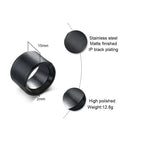 Men Ring 15mm Extra Wide Tube Black Stainless Steel Chunky Band Cigar Rings Male Jewelry Mens Accessories