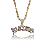 Hip Hop Rock Rapper Blessing Alphabet Pendant Necklace for Personality Men Fashion Street Trend Jewelry Accessories Gift