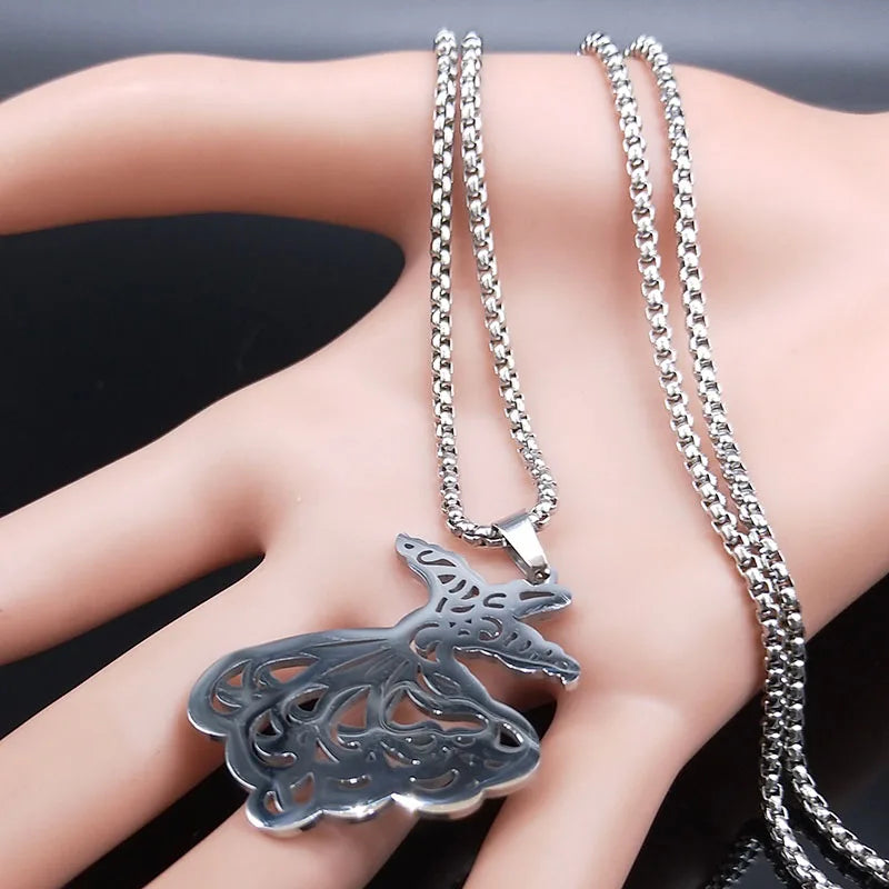 Persian Dance Pendant Necklace — Silver