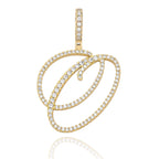 TOPGRILLZ New A-Z Cursive Letters Name Pendant&Necklace Iced Out Cubic Zircon Gold Silver Color Charm  Hip Hop Jewelry