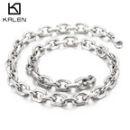Kalen Gold/Silver Color O-Chain Geometric Stitching Necklace Men's Stainless Steel Jewelry Wholesale