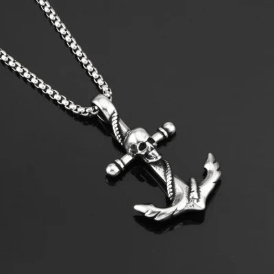 Skull Anchor Pendant — 316L Stainless Steel
