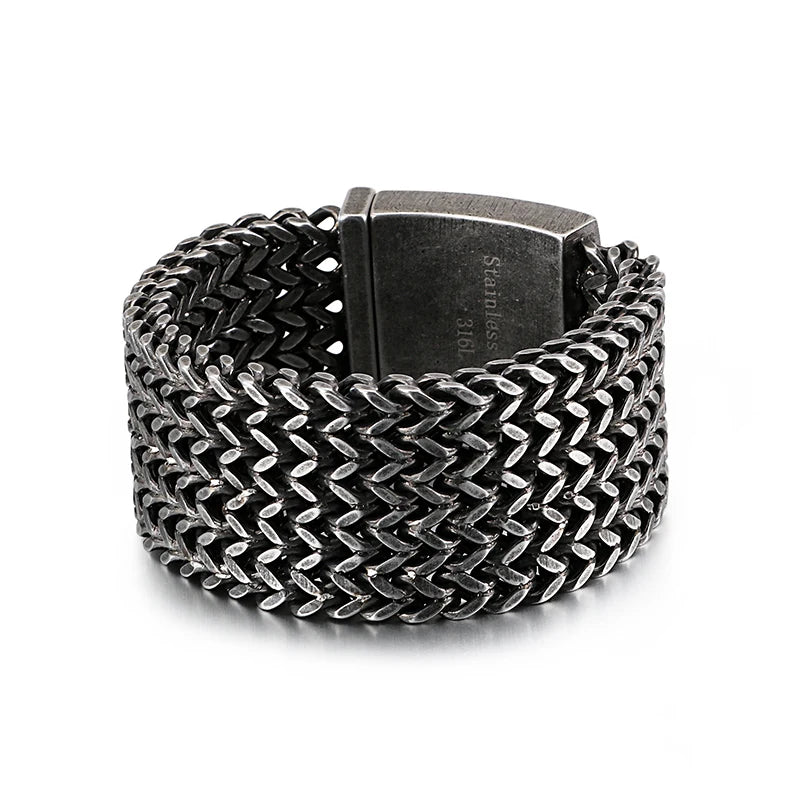 Mesh Link Bracelet, Multiple Widths — Stainless Steel
