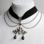 New Goth Antique Silver Filigree Vampire Bat Cross Necklace Pendant Charm Statement Grunge Novelty Jewelry Women