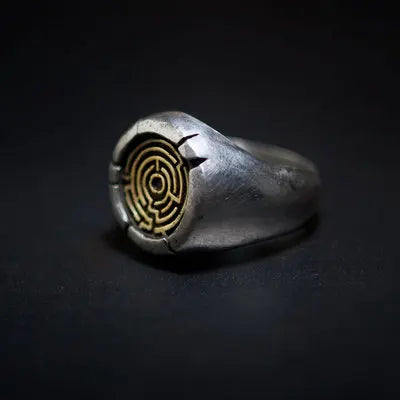 Vintage Gothic Biker Maze Ring — Stainless Steel