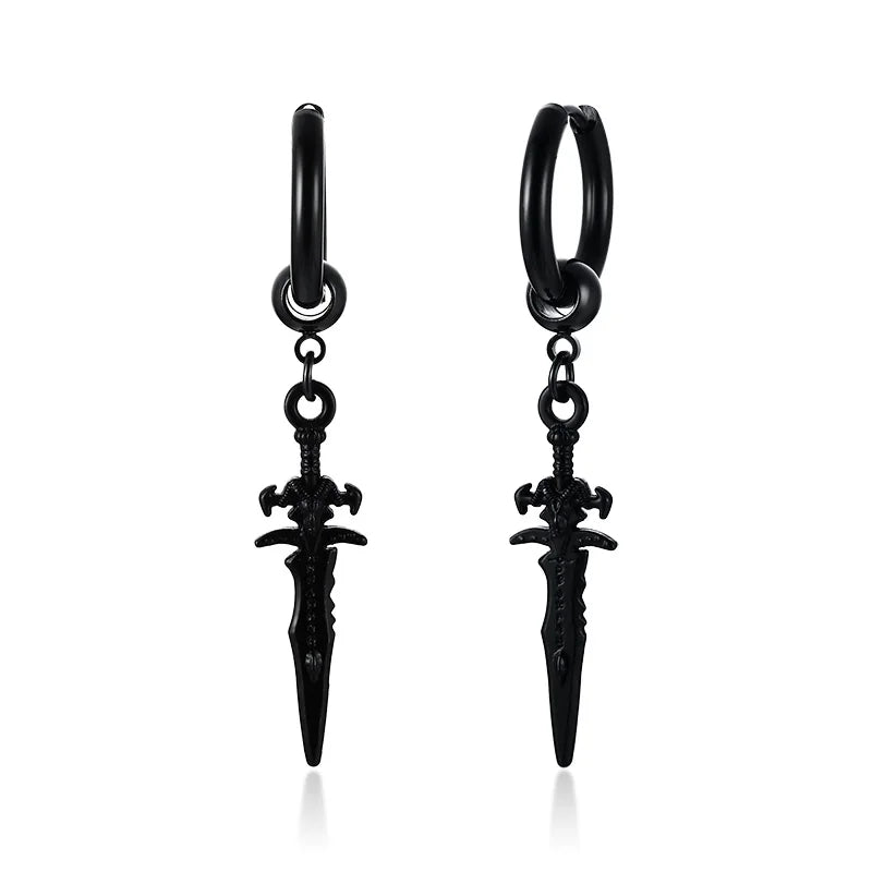Silver Paperclip Hoop Earrings — Stainless Steel