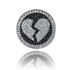 Iced Out Broken Heart Ring for Men — Micro Pave CZ Band