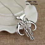 Mandalorian Symbol Necklace Boba Mythosaur Pendant Chain Bounty Hunter Skull Pendants Wars Punk Jewelry Men Gift