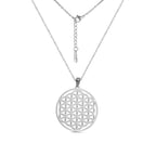 Flower of Life Sacred Geometry Necklace Stainless Steel Mandala Neck Chain Women Men Vintage Universal Spiritual Jewelry