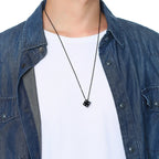 Vnox Men's Cool Cube Dice Style Necklaces Stainless Steel Male Lucky Gifts for Him Jewelry
