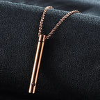 Cylinder Memorial Urn Pendant — Stainless Steel
