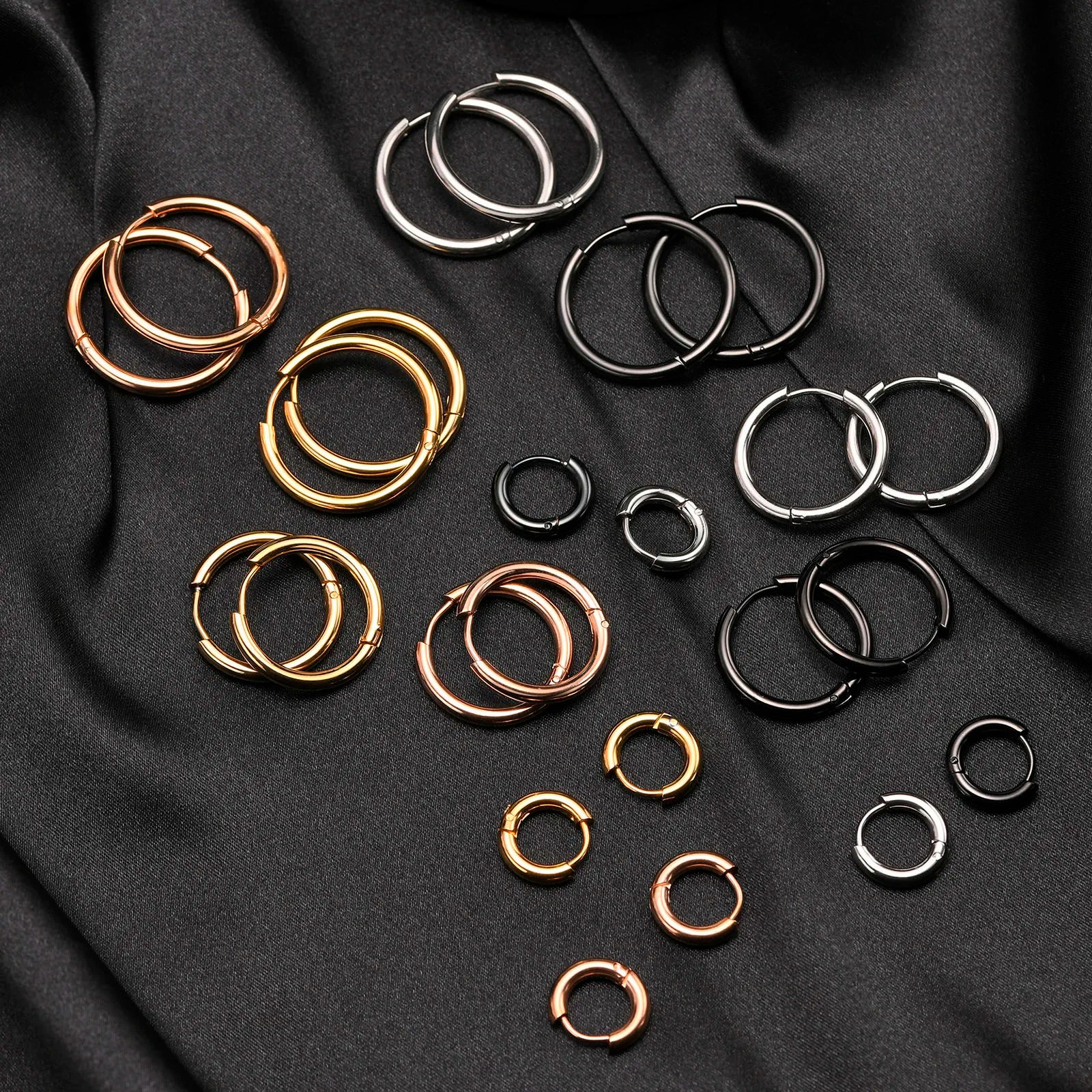 Minimal Huggie Hoop Earrings — Stainless Steel