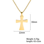 Religious Jesus Cross Pendant Necklace — Stainless Steel Chain