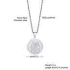 Men Necklace,Seal of the Seven Archangels Necklaces,Stainless Steel The 7 Archangels Sigil, Solomon Kabbalah Amulet Pendants
