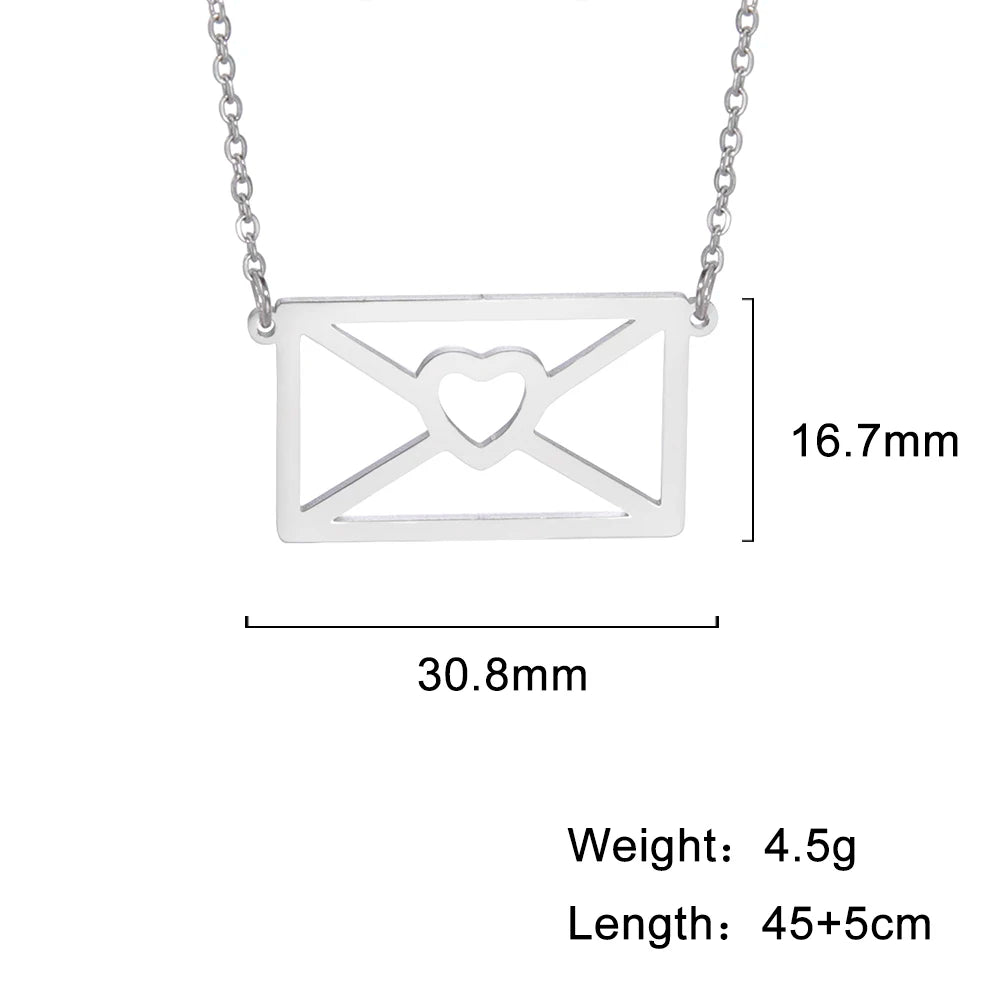 My Shape Lightning Necklaces For Women Tooth Mountain Heart Stainless Steel Necklace Choker Fashion Jewelry Gifts For friend