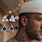 Iced Out Triangle Zircon Stud Earrings — SS