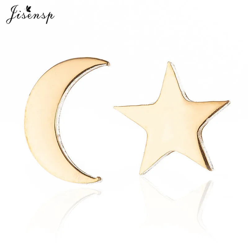 Punk Open Star Stud Earrings Everyday Wear — Stainless Steel