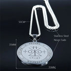 Angel Raziel Silver Pendant Necklace — Stainless Steel