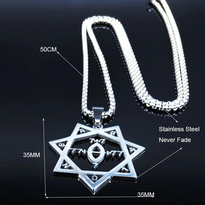 Silver Statement Pendant Necklace — Stainless Steel