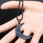 Witchcraft Moon Pendant — Black Stainless
