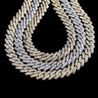Big Heavy Hip Hop ice Men Boy Jewelry Micro Pave CZ Rose Gold Two Tone Color Rock Punk Ice Out Cuban Chain Necklace 19mm