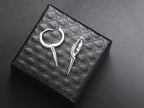 Iced Out Spike Dangle Earrings Stainless Steel