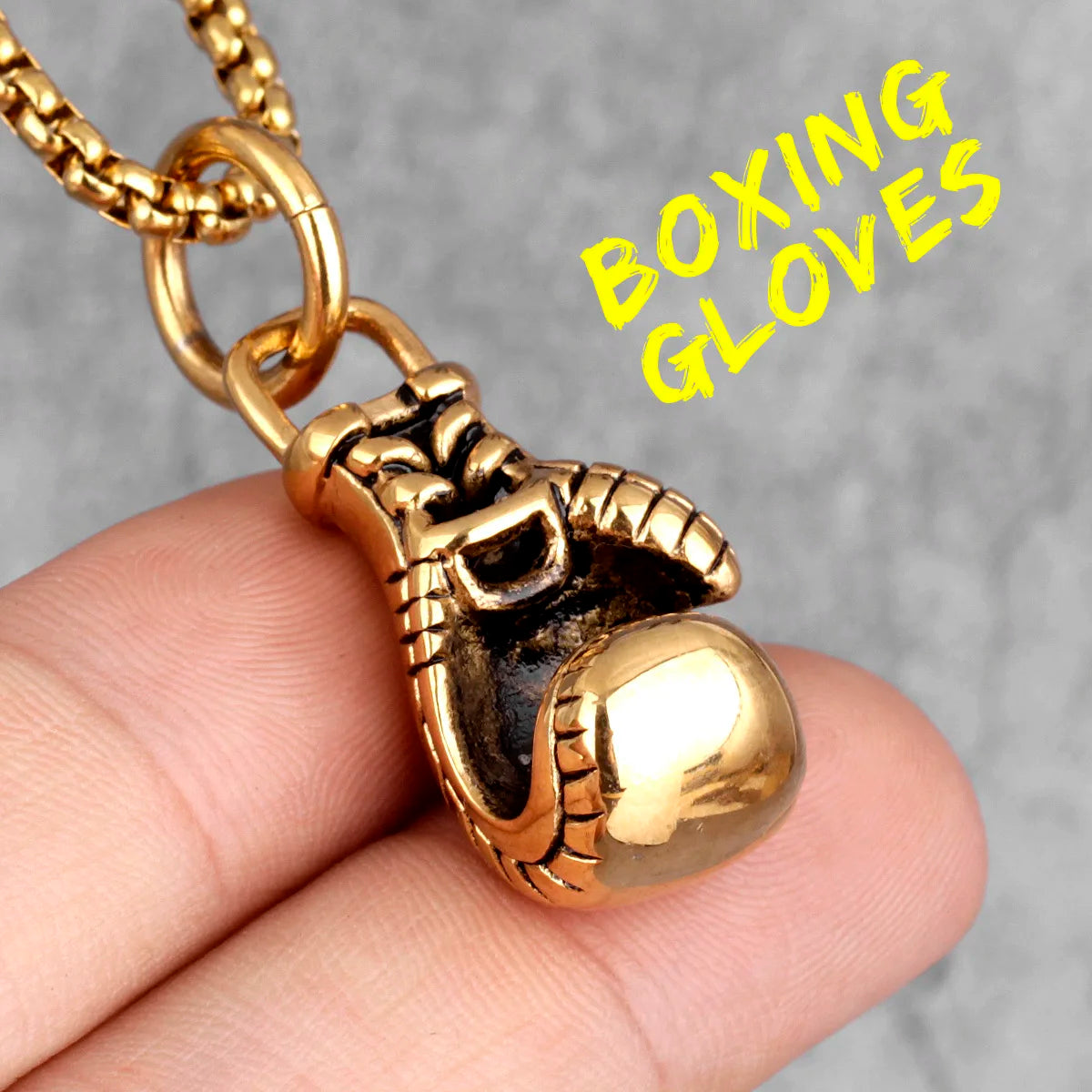 Fitness Gym Bodybuilding Boxing Gloves Stainless Steel Men Necklaces Pendants Chain for Boyfriend Male Jewelry Gift