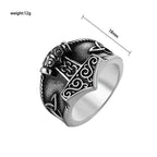 Vintage Viking Mjolnir Thor's Hammer Ring Men Nordic 316L Stainless Steel Odin Celtics Knot Amulet Ring Jewelry Gift
