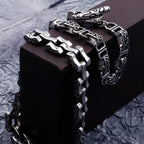 Retro 316L Stainless Steel Cast Metal Bracelet for Men 8MM Pattern Chain Men's Bracelets Male Bikers' Jewelry