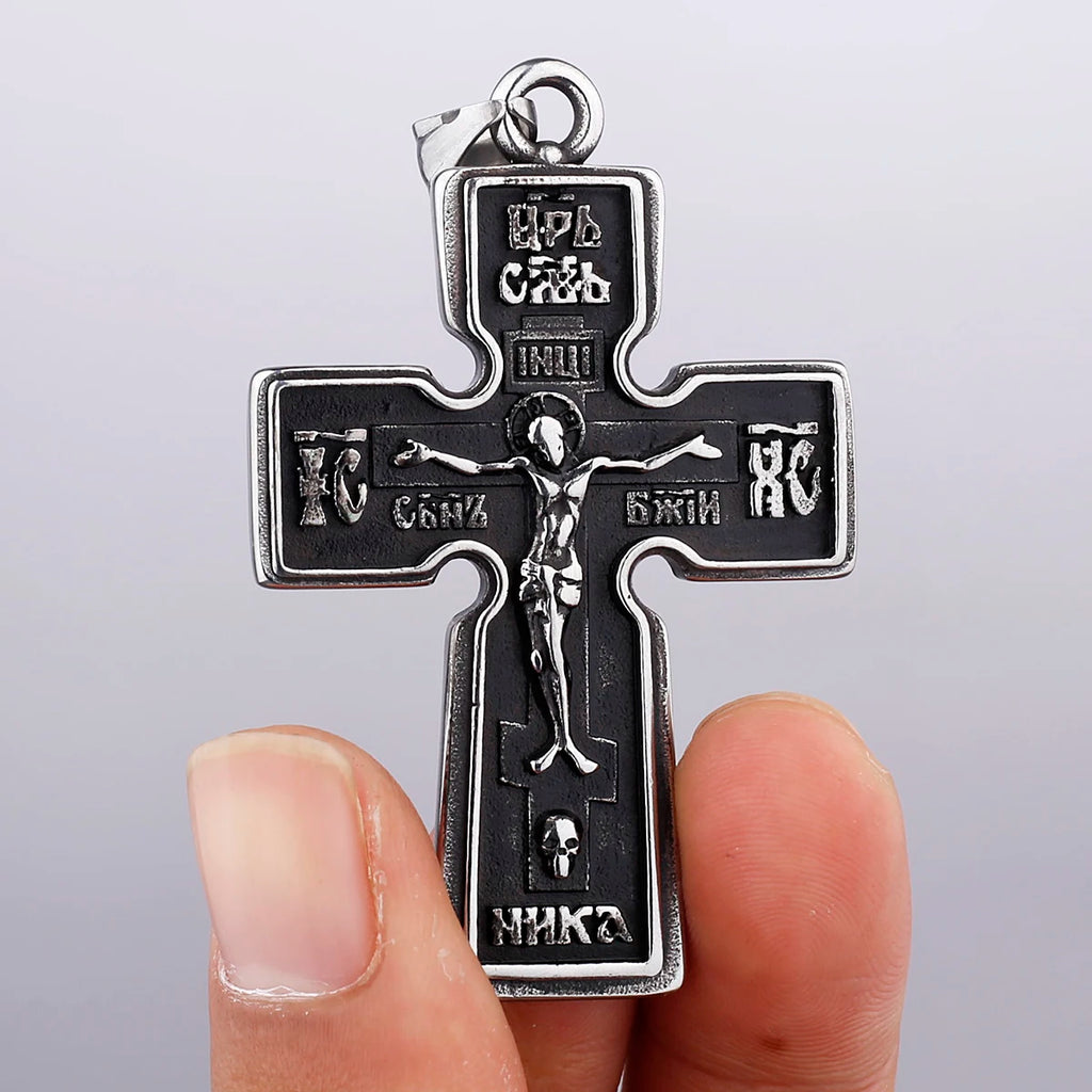 Jesus Christ Cross Pendant Necklace — 316L Stainless Steel