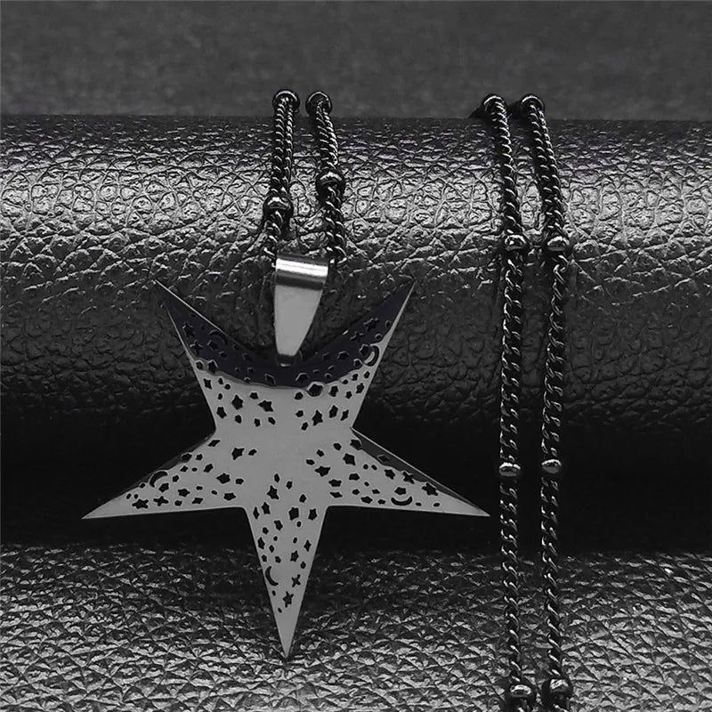 Statement Chain Pendant Necklace — Stainless Steel